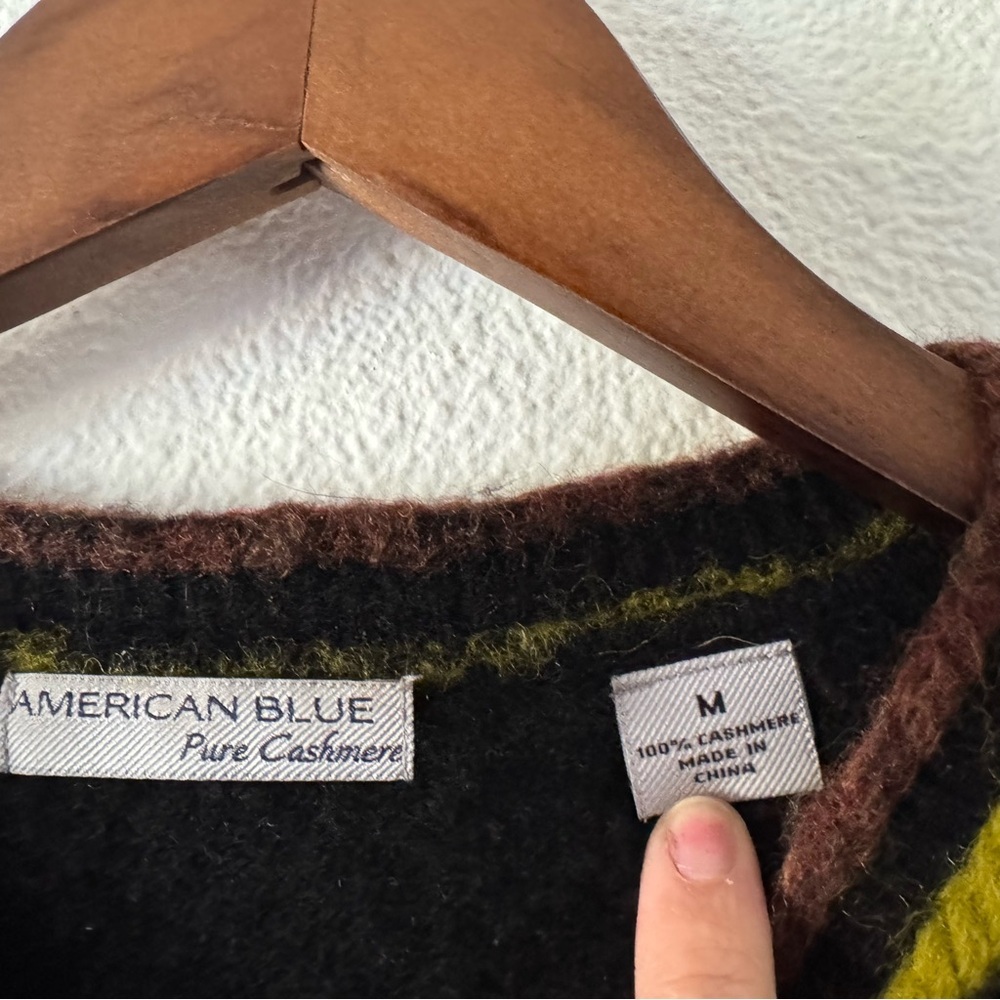 Cottagecore American Blue Pure Cashmere Felted Leaf Artisan Cardigan M Boho Chic - Picture 7 of 16